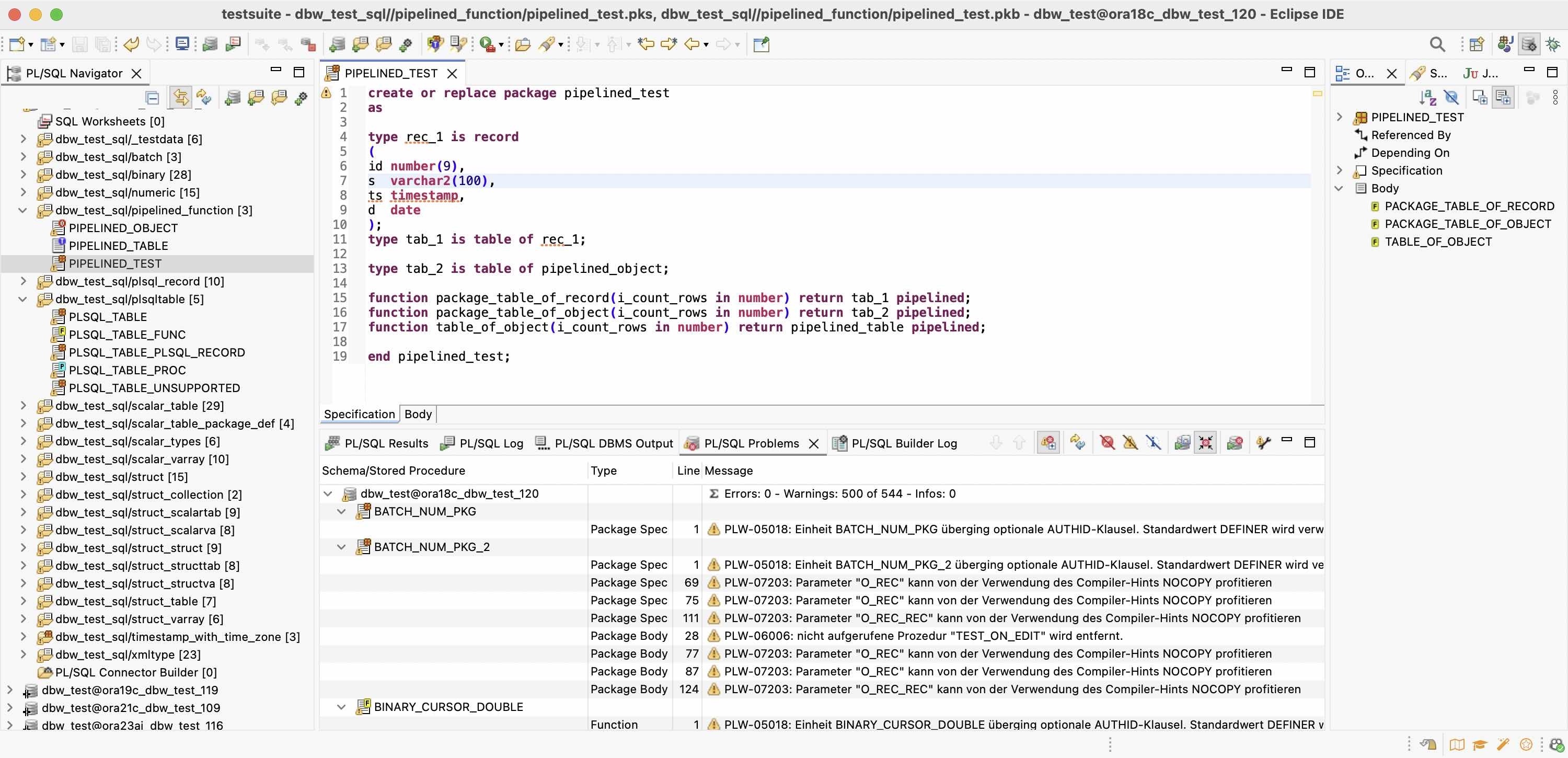 PL/SQL Workbench Perspective Overview